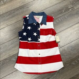 Roper Women's Patriotic Sleeveless Top - Red, White, Blue
